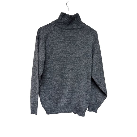 THE SWEATER Women's 100% Lamb's Wool Grey Geometric Turtle Neck Gray  Large - Picture 4 of 7